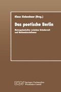 Cover: Das poetische Berlin - Deutscher Universit&auml;tsverlag