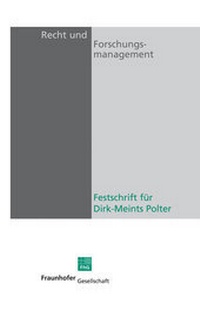 Abbildung von: Recht und Forschungsmanagement. - Fraunhofer IRB Verlag