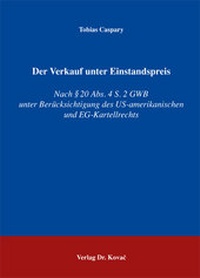 Abbildung von: Der Verkauf unter Einstandspreis - Kovac, Dr. Verlag