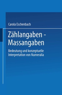 Abbildung von: Zählangaben - Maßangaben - Deutscher Universitätsverlag