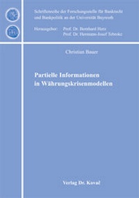 Abbildung von: Partielle Informationen in Währungskrisenmodellen - Kovac, Dr. Verlag