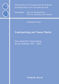 Abbildung von: Underpricing am Neuen Markt - Kovac, Dr. Verlag