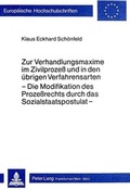 Bild: Zur Verhandlungsmaxime im Zivilprozess und in den &uuml;brigen Verfahrensarten - Peter Lang Verlag
