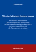 Cover: Wie das Selbst das Denken steuert - Kovac, Dr. Verlag