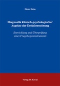 Cover: Diagnostik klinisch-psychologischer Aspekte der Erektionsst&ouml;rung - Kovac, Dr. Verlag