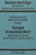 Cover: Spiegel im dunklen Wort - Peter Lang Verlag