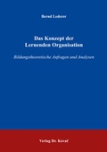 Cover: Das Konzept der Lernenden Organisation - Kovac, Dr. Verlag