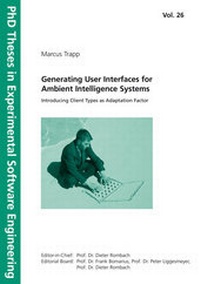 Enlarge image Cover: Generating User Interfaces for Ambient Intelligence Systems. - Fraunhofer IRB Verlag
