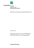 Cover: Magnetronsputtern von hochleitf&auml;higen ZnO:Al-Schichten f&uuml;r die Photovoltaik. - Fraunhofer IRB Verlag