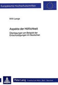 Abbildung von: Aspekte der Höflichkeit - Peter Lang Verlag