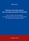 Abbildung von: Öffentliche Übernahmeangebote und Unternehmenskontrolle in Deutschland - Kovac, Dr. Verlag