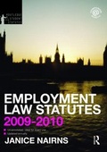 Cover: Employment Law Statutes 2009-2010 - Routledge Cavendish