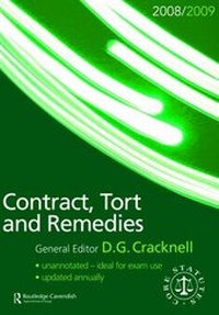 Abbildung von: Contract, Tort & Remedies Statutes 2008-2009 - Routledge Cavendish