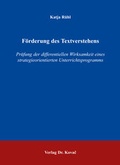 Cover: F&ouml;rderung des Textverstehens - Kovac, Dr. Verlag