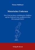 Cover: Motorisches Umlernen - Kovac, Dr. Verlag