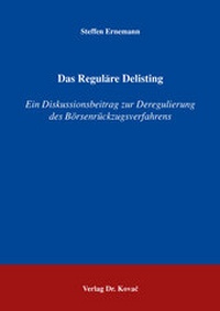 Abbildung von: Das Reguläre Delisting - Kovac, Dr. Verlag