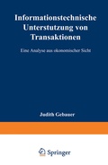 Cover: Informationstechnische Unterst&uuml;tzung von Transaktionen - Deutscher Universit&auml;tsverlag