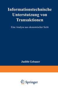 Abbildung von: Informationstechnische Unterstützung von Transaktionen - Deutscher Universitätsverlag