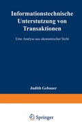 Cover: Informationstechnische Unterst&uuml;tzung von Transaktionen - Deutscher Universit&auml;tsverlag