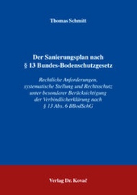 Abbildung von: Der Sanierungsplan nach § 13 Bundes-Bodenschutzgesetz - Kovac, Dr. Verlag