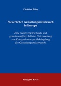 Cover: Steuerlicher Gestaltungsmissbrauch in Europa - Kovac, Dr. Verlag