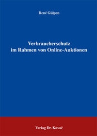 Abbildung von: Verbraucherschutz im Rahmen von Online-Auktionen - Kovac, Dr. Verlag