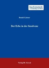 Abbildung von: Der Erbe in der Insolvenz - Kovac, Dr. Verlag