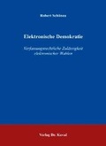 Cover: Elektronische Demokratie - Kovac, Dr. Verlag