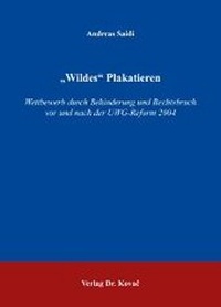 Abbildung von: "Wildes" Plakatieren - Kovac, Dr. Verlag