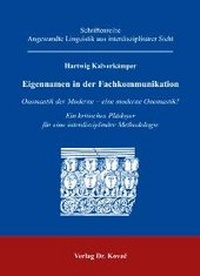 Abbildung von: Eigennamen in der Fachkommunikation - Kovac, Dr. Verlag