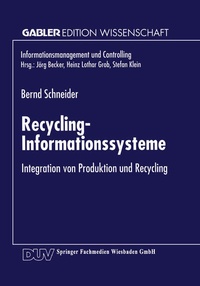 Enlarge image Cover: Recycling-Informationssysteme - Deutscher Universitätsverlag