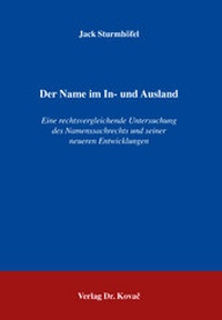 Abbildung von: Der Name im In- und Ausland - Kovac, Dr. Verlag