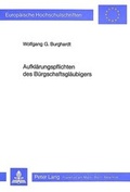 Bild: Aufkl&auml;rungspflichten des B&uuml;rgschaftsgl&auml;ubigers - Peter Lang Verlag