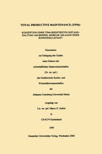 Abbildung von: Total Productive Maintenance - Deutscher Universitätsverlag