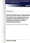 Cover: Dezentralisierung in Kolumbien - Tectum Wissenschaftsverlag