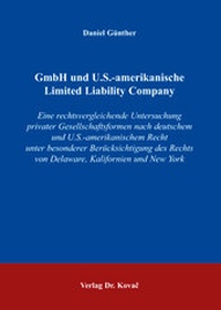 Abbildung von: GmbH und U.S.-amerikanische Limited Liability Company - Kovac, Dr. Verlag