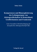 Abbildung von: Kompetenzen und Binnengliederung des Leitungsorgans von Aktiengesellschaften in Deutschland, Großbritannien und Frankreich - Kovac, Dr. Verlag