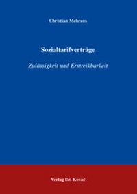 Abbildung von: Sozialtarifverträge - Kovac, Dr. Verlag