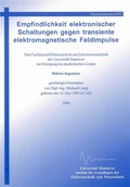 Cover: Empfindlichkeit elektronischer Schaltungen gegen transiente elektromagnetische Feldimpulse - Shaker