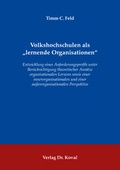Cover: Volkshochschulen als "lernende Organisationen" - Kovac, Dr. Verlag