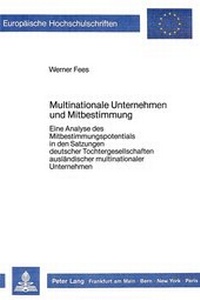 Abbildung von: Multinationale Unternehmen und Mitbestimmung - Peter Lang Verlag