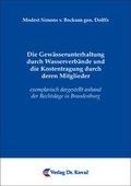 Bild: Die Gewässerunterhaltung durch Wasserverbände und die Kostentragung durch deren Mitglieder - Kovac, Dr. Verlag