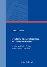 Abbildung von: Deutsche Phraseologismen mit Personennamen - Kovac, Dr. Verlag
