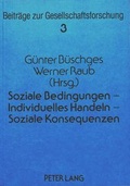 Cover: Soziale Bedingungen - Individuelles Handeln - Soziale Konsequenzen - Peter Lang Verlag