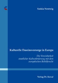 Abbildung von: Kulturelle Daseinsvorsorge in Europa - Kovac, Dr. Verlag