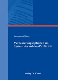 Abbildung von: Verbesserungsoptionen im System der Ad-hoc-Publizität - Kovac, Dr. Verlag
