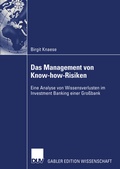 Cover: Das Management von Know-how-Risiken - Deutscher Universit&auml;tsverlag