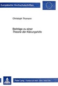 Cover: Beitr&auml;ge zu einer Theorie der Kl&auml;rungshilfe - Peter Lang Verlag
