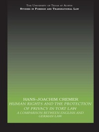 Enlarge image Cover: Human Rights and the Protection of Privacy in Tort Law - Routledge Cavendish
