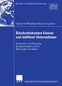 Abbildung von: Bürokratiekosten kleiner und mittlerer Unternehmen - Deutscher Universitätsverlag